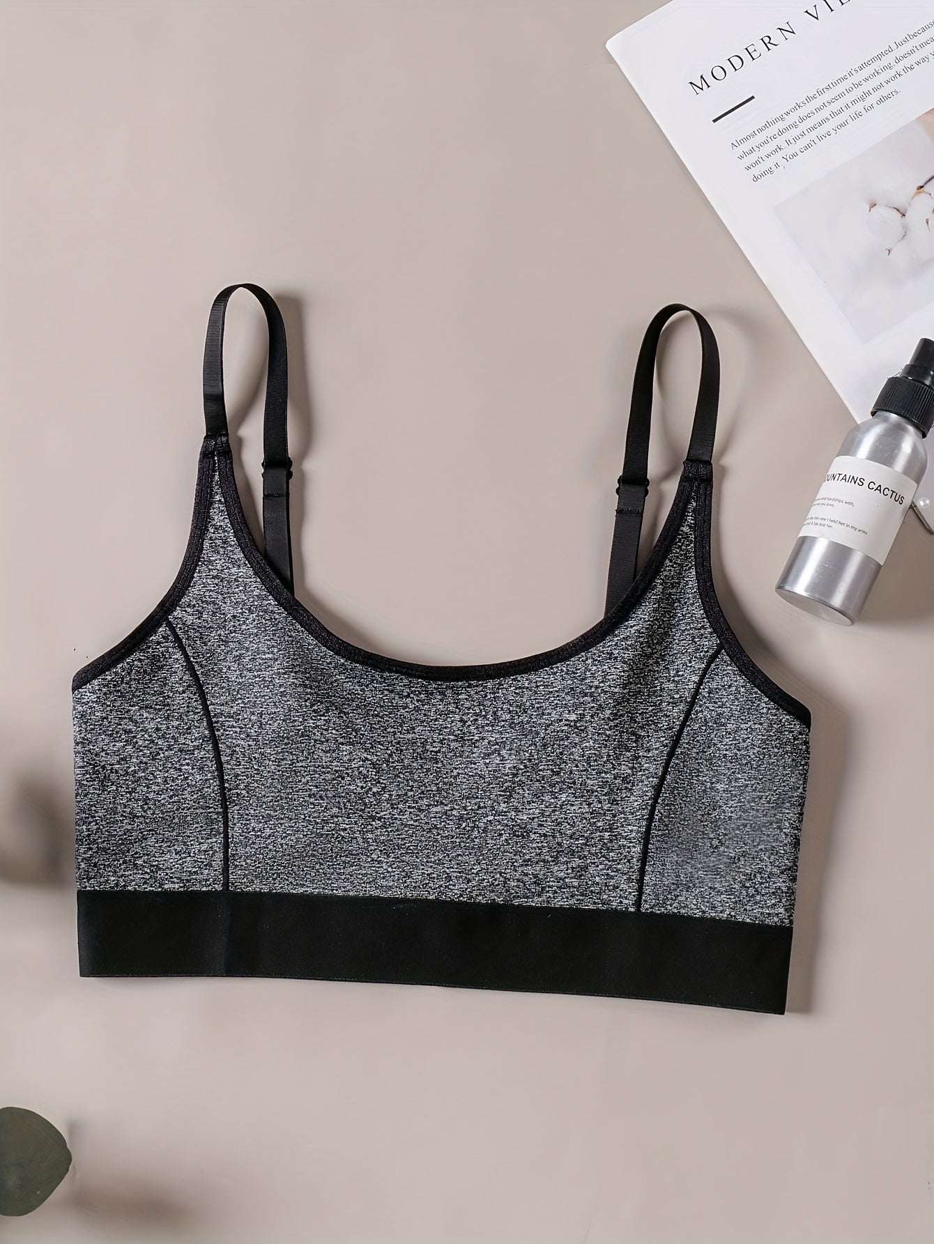 Contrast Binding Sports Bra Yoga Running Bra