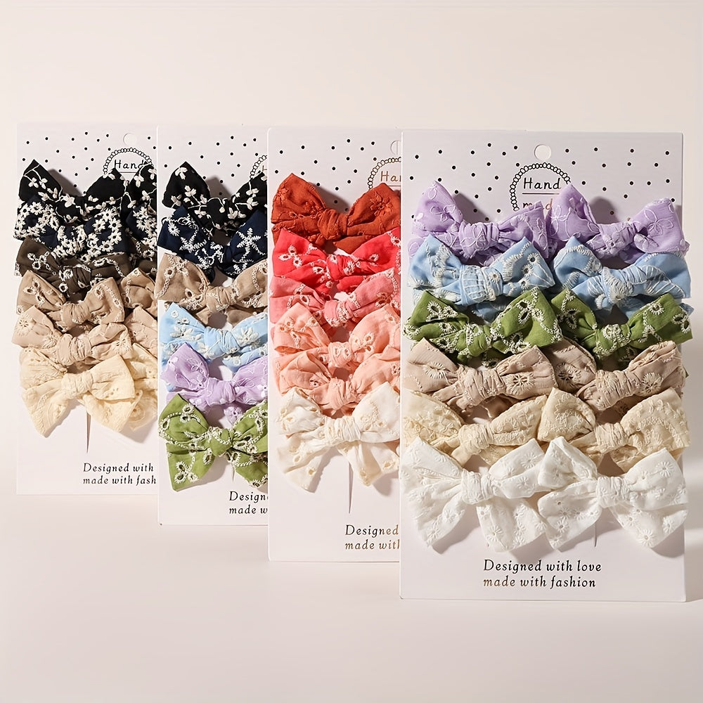 12pcs Baby Girls Floral Bow Hair Clips Princess Hair Accessories