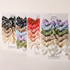 12pcs Baby Girls Floral Bow Hair Clips Princess Hair Accessories