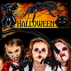 100pc Twisted Spider Latex Balloons for Halloween Decor