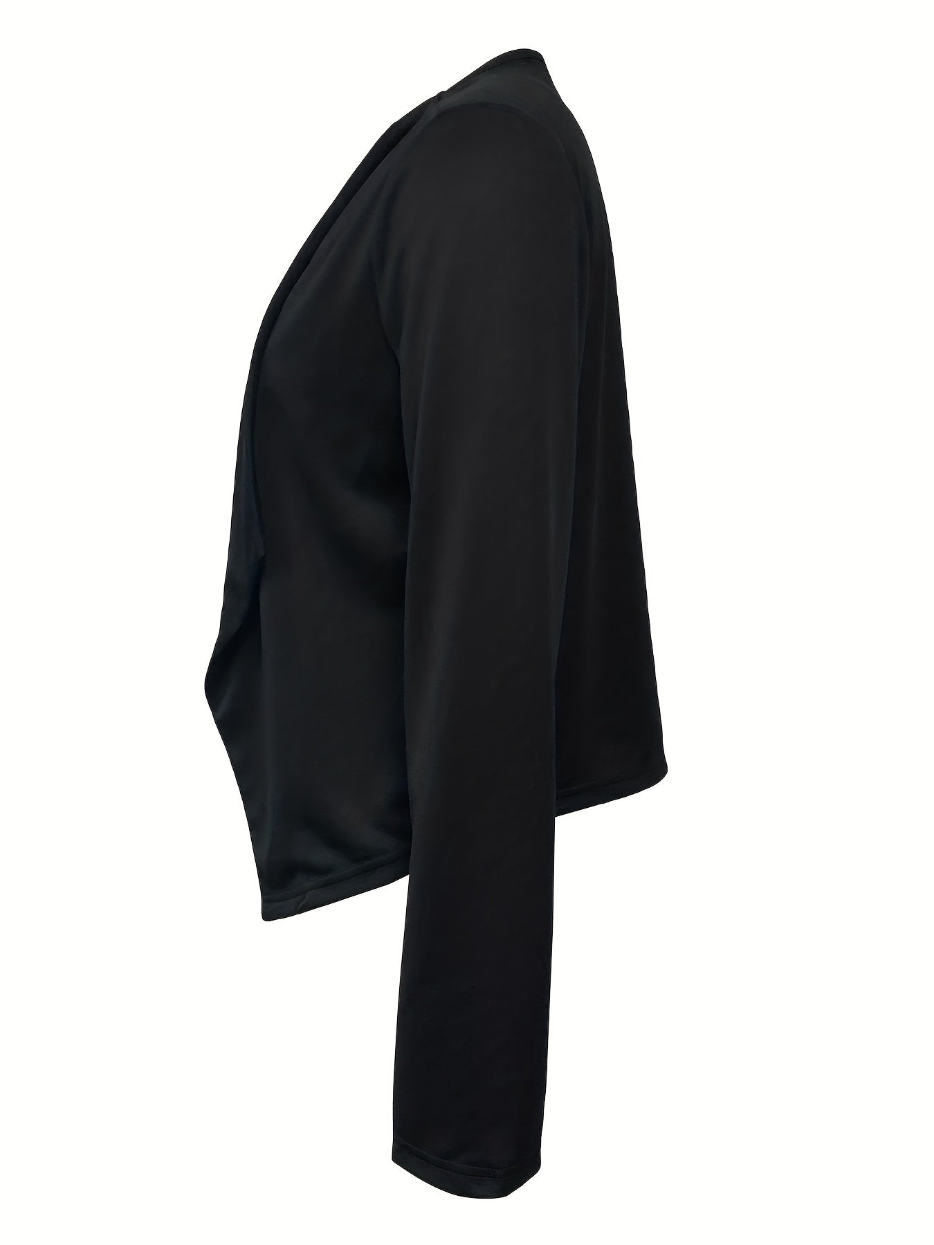 Long Sleeve Open Front Casual Jacket Women's Clothing