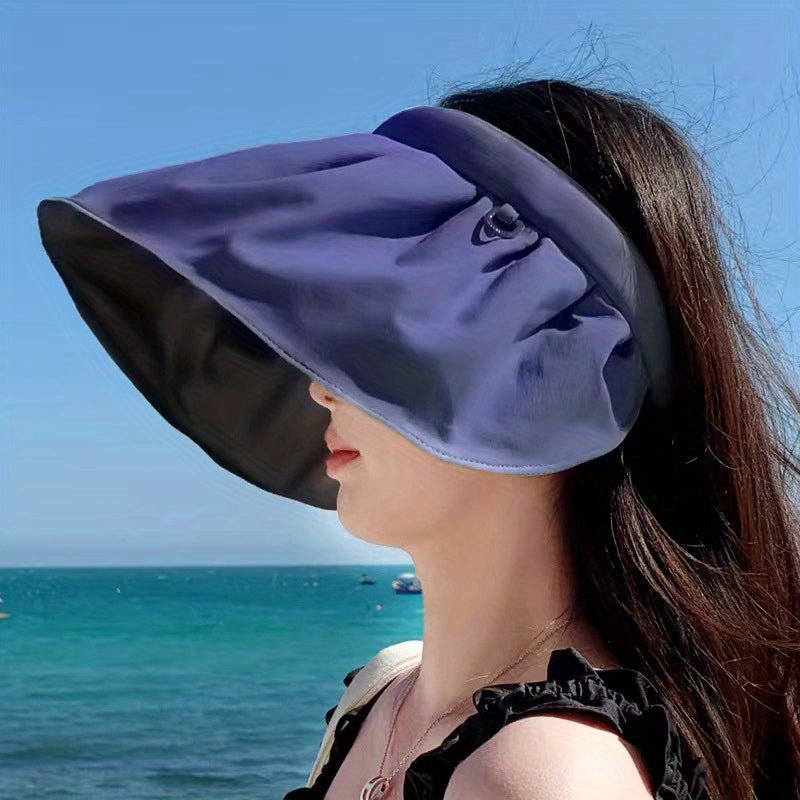 Foldable Shell Visor Hat Wide Brim UV Protection Sun Hat