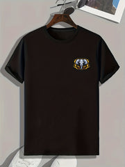 Elephant Print Men's Comfy T-shirt Active Stretch Tee