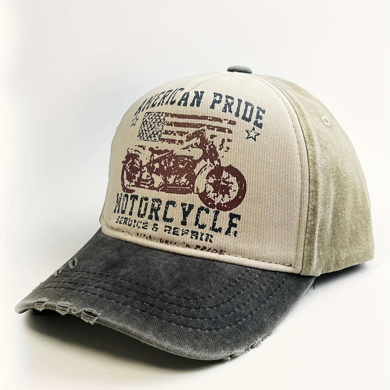 American Pride Motocycle Tricolor Denim Cap