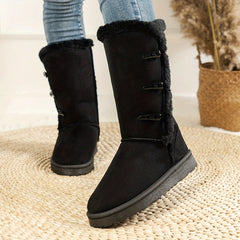 Women's Horn Buckle Snow Boots Soft Comfortable Top Snow