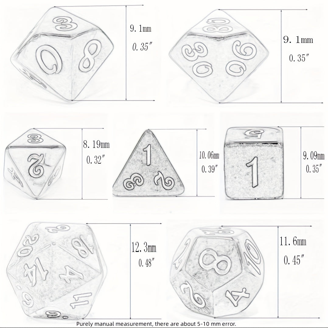 Mini Dice Set Light Green and Transparent Red Polyhedral Dice Set