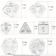 Mini Purple & Red Polyhedral Dice Set for Board Game