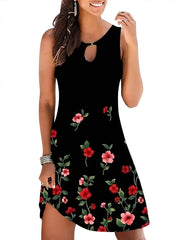 Floral Print Sleeveless Dress for Spring & Summer