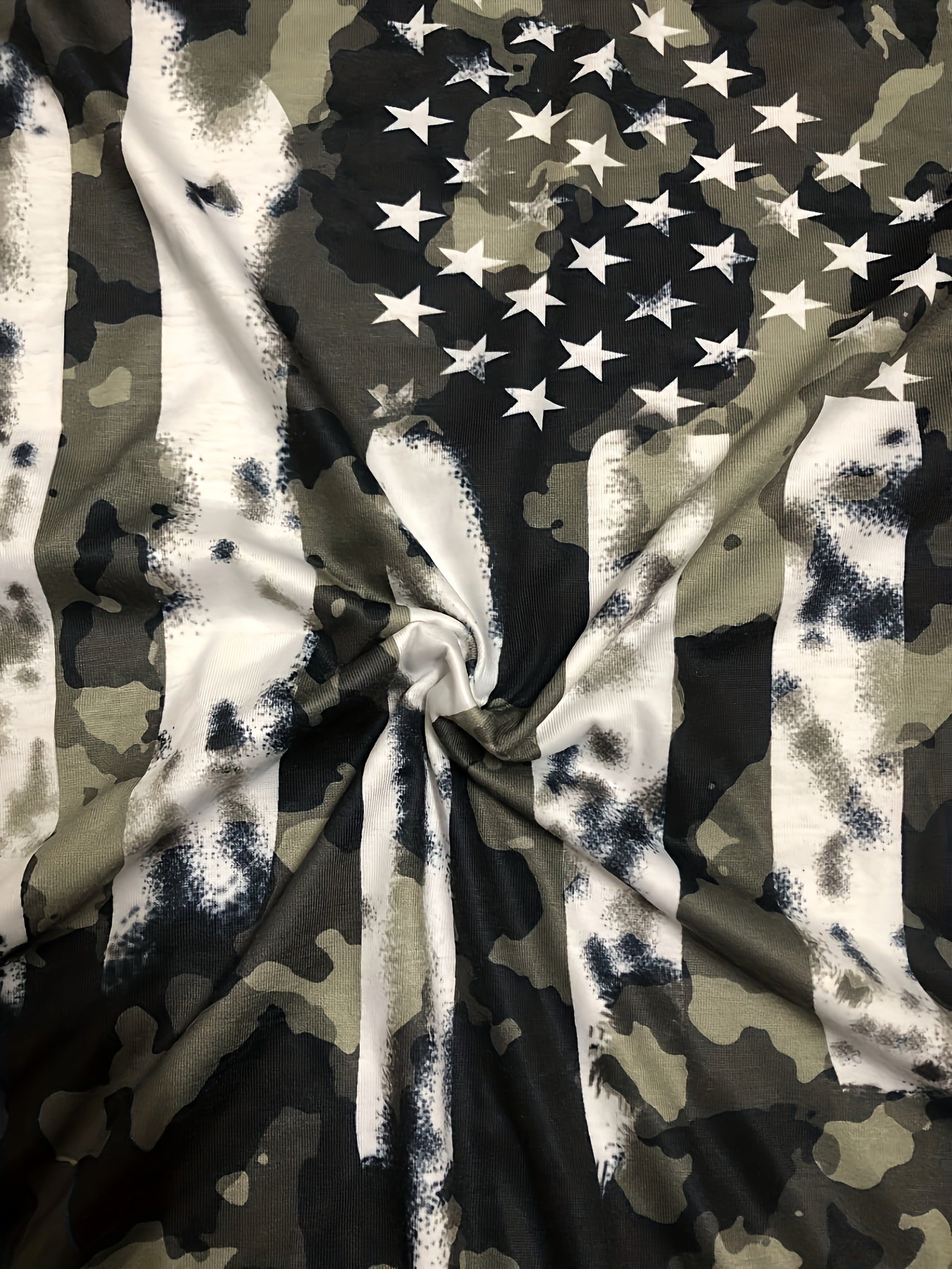 Camouflage Pattern T shirt Casual Street Style Stretch Tee Shirt