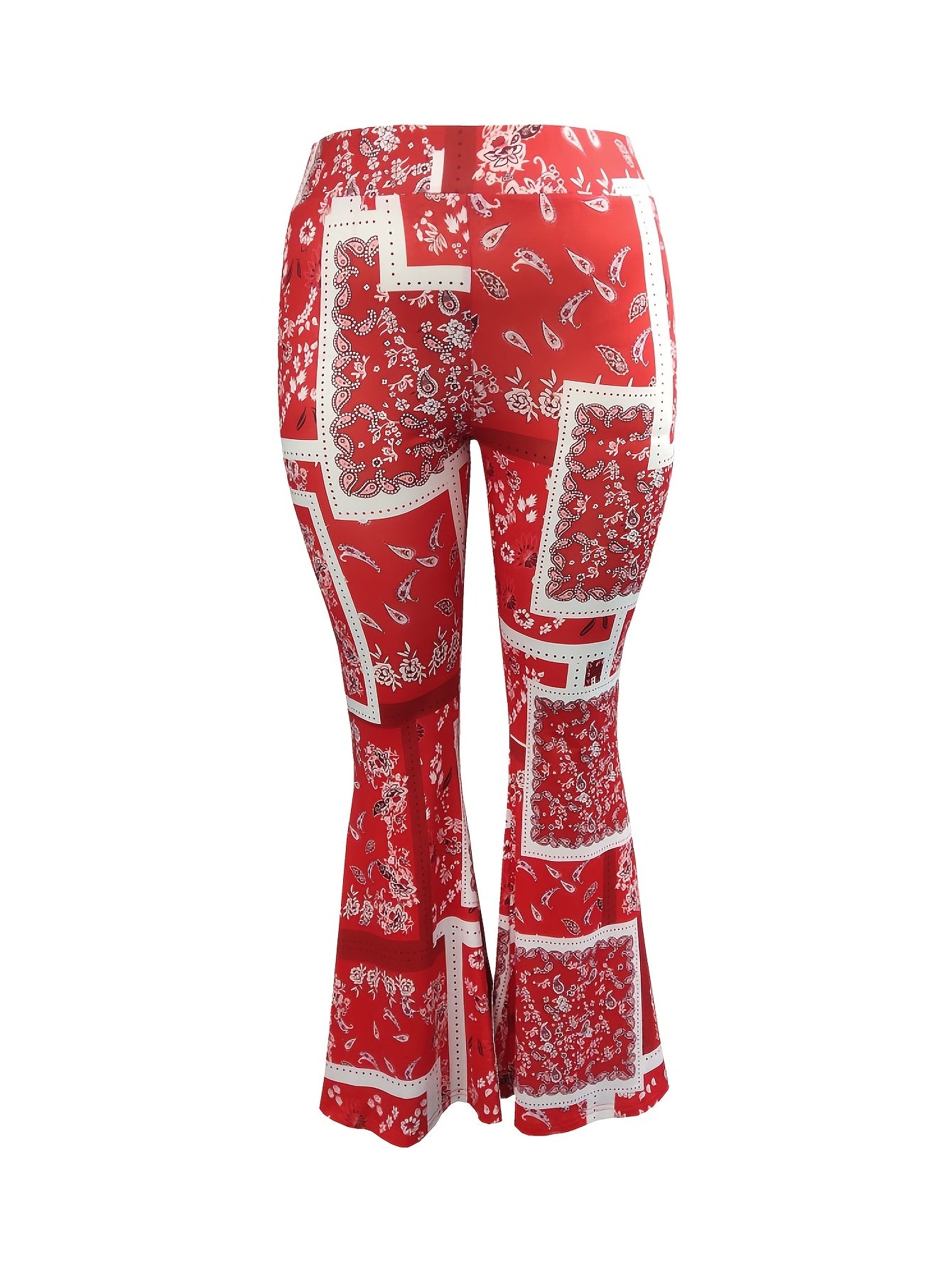 Boho Scarf Print High Rise Flared Leggings
