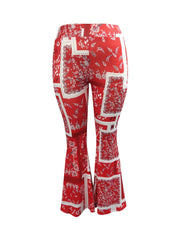 Boho Scarf Print High Rise Flared Leggings