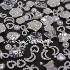50pcs Mixed Pearl Beads Jewelry Making DIY Bracelet Necklace Phone Case Charms