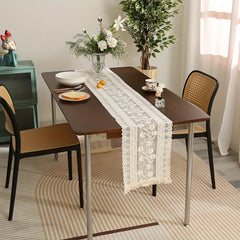 Polyester Lace Hollow Table Runner with Tassel - Room Decor