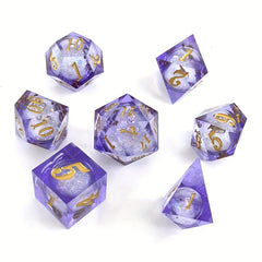 7pcs Rainbow Liquid Core Dice for Family Gathering