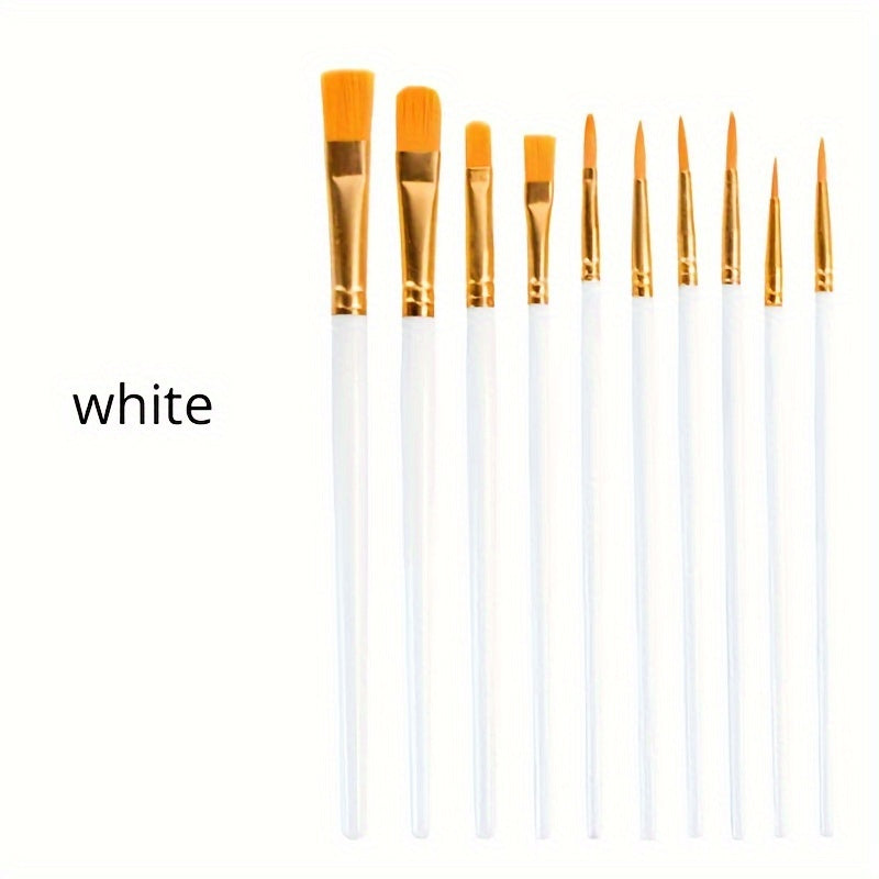 10pcs Professional Paint Brushes Set Artist Nylon Hair Watercolor