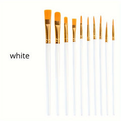 10pcs Professional Paint Brushes Set Artist Nylon Hair Watercolor