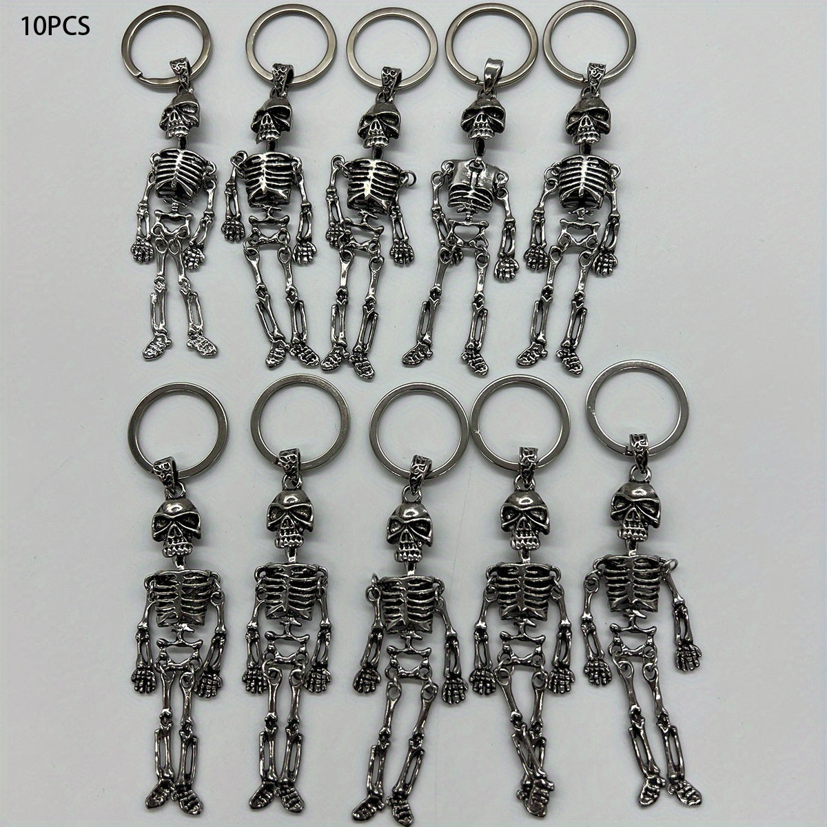 Silver Skeleton Keychain Bag Pendant For Men