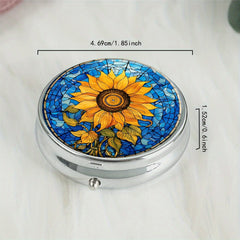 Sunflower Pill Box 3 Compartment Portable Medicine Organizer