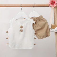2pcs Baby Boys Tank Top & Shorts Set for Summer
