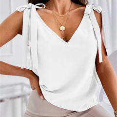 V Neck Tank Top Sleeveless Casual Top For Spring & Summer Women's Clothing
