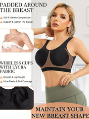 Seamless Full Coverage Bra Wide Strap Wireless Support Women's Lingerie