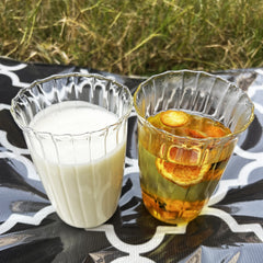 420ml Retro Transparent Glass Water Cup for Outdoor Camping Picnic Travel