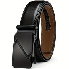 YOORAN Mens Leather Belt 1 3 8 For Dress Pants Micro Adjustable Belt