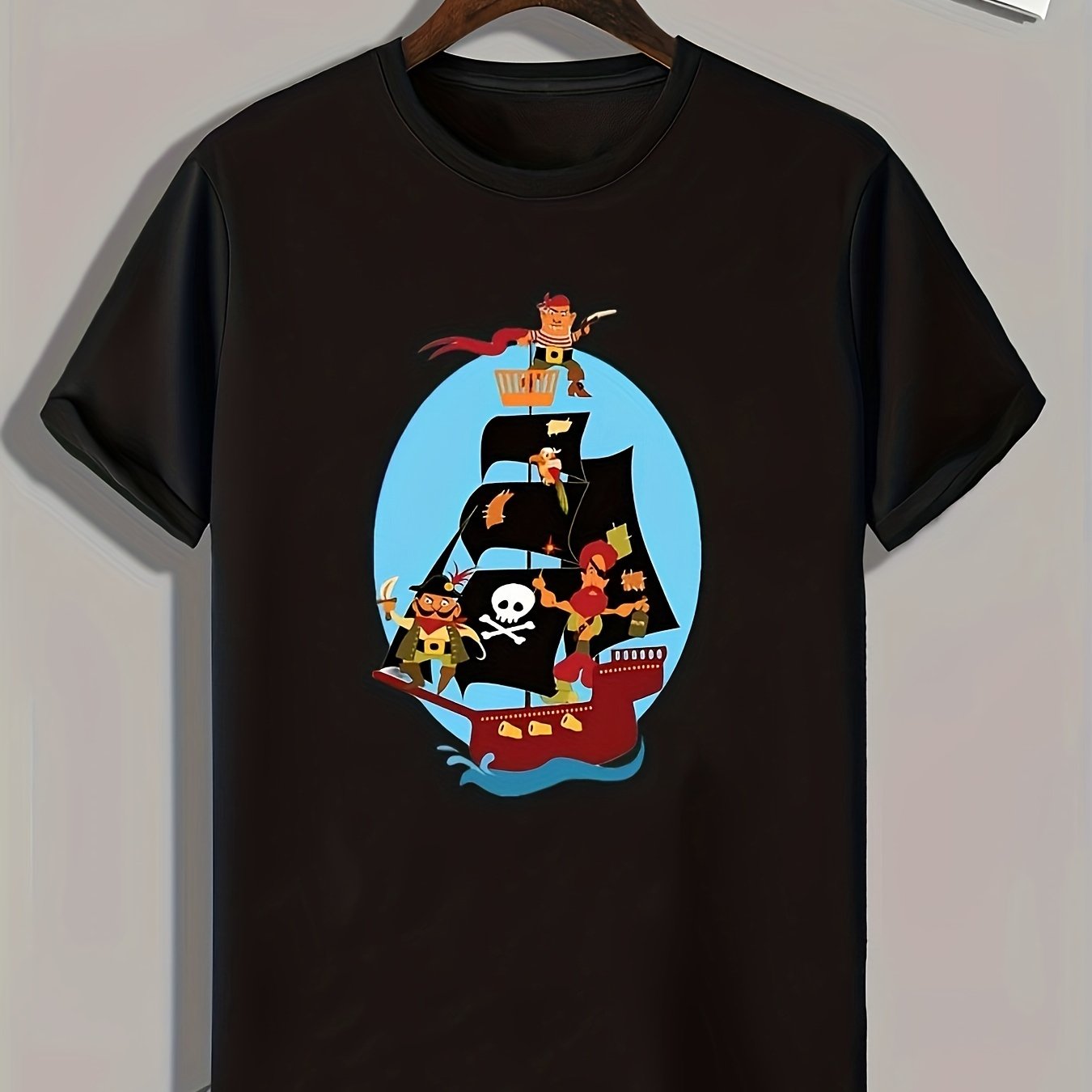Pirates Print Men's Graphic T-Shirt for Summer