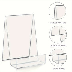 Large Acrylic Book Stand With Ledge - Display Books, Music Sheets, CDs & Tablets