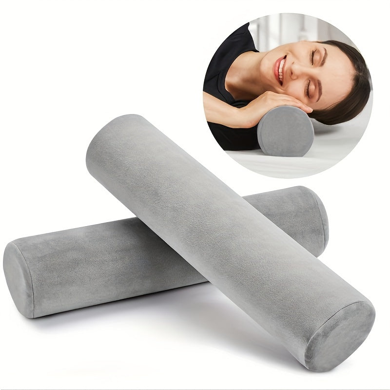 Memory Foam Neck Roll Pillow for Sleeping & Support - Bolster Pillow for Bed