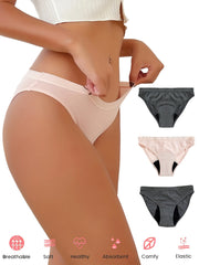 3pcs Menstrual Period Panties Full Coverage Anti Leak Women's Underwear