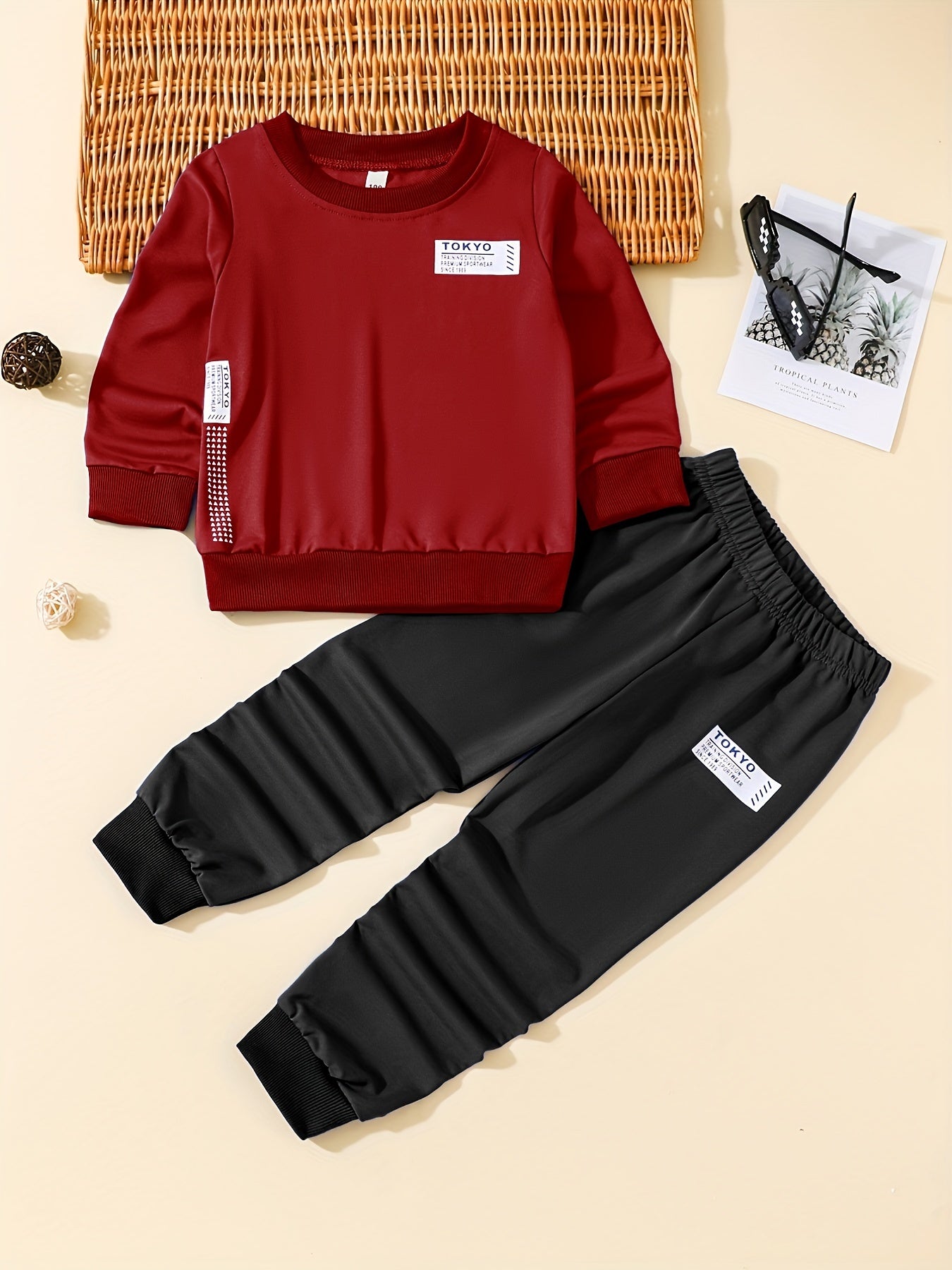 Boys Pullover Sweatshirt & Jogger Pants Set for Fall Winter