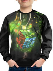 Jigsaw Cube Print Kid's Sweatshirt Unisex Pullover