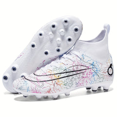 Boy's High Top AG Football Cleat Non Slip Soccer Shoes
