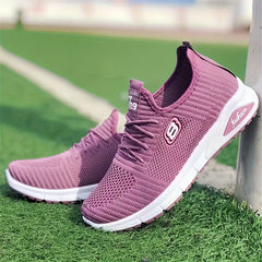 Thick Sole Shock Absorption Woven Shoes Lightweight Breathable Sneakers