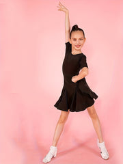 Latin Dance Dress Girls Performance Gymnastics Practice Suit