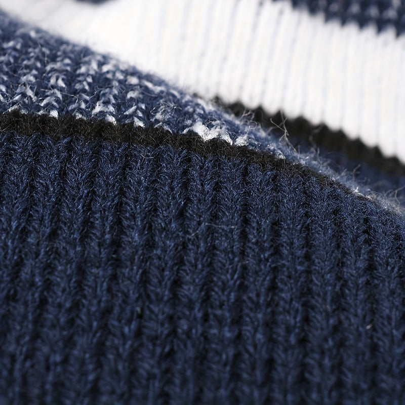Casual Thickened Warm Knitted Hat Double Layer Jacquard Ear Protection Hat