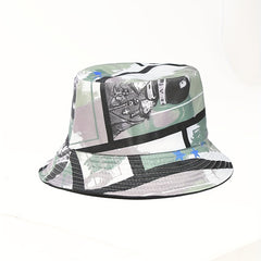 Unisex Sunshade Bucket Hat with Cartoon Pattern for Climbing Fishing