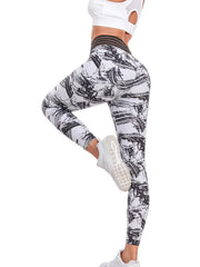 Striped Waist Yoga Leggings High Waist Tight Pants