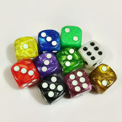 100pcs 16MM Round Pearl Pattern Dice 6 sided Dice Game Set