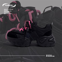 Chunky Sneakers Lace-up Non-Slip Dad Shoes Height Increased Casual Running Shoes
