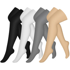 4 Pairs Thigh High Copper Sports Compression Socks For Women Men 15-25 Mmhg
