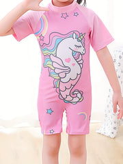 Toddler Girls Unicorn Graphic One Piece Swimsuit
