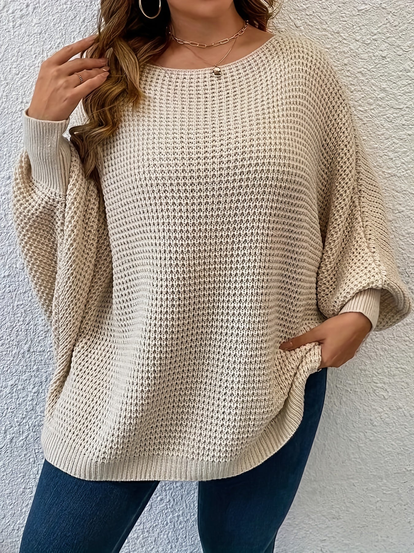 Casual Bat Sleeve Pullover Sweater