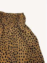 Leopard Print High Waist Shorts Casual Loose Wide Leg Shorts Women's Clothing