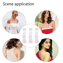 4 Pairs Invisible Bra Straps Non-slip Transparent Women's Lingerie Accessories