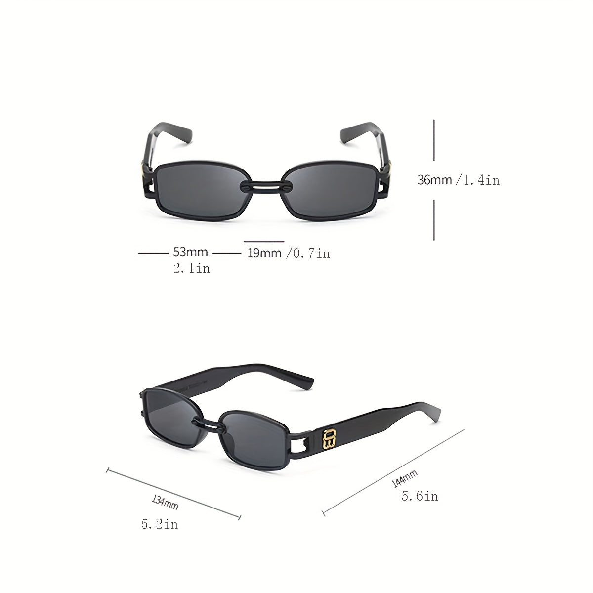 Square Metal Frame Sunglasses UV400