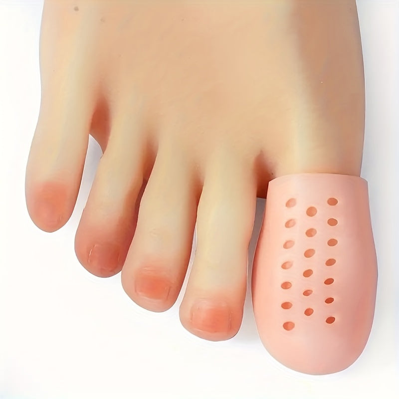 4pcs Soft Gel Toe Caps for Big Toe with Holes Silicone Toe Protector Toe Sleeves