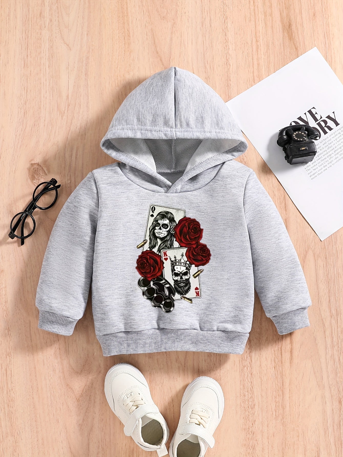 Boys Poker Rose Halloween Hoodie Sweatshirt