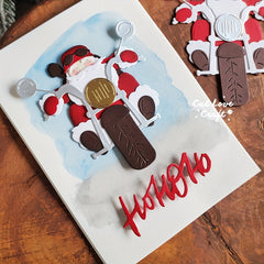 Christmas Santa Claus Motorcycle Metal Cutting Dies for Card Making